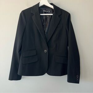 7th Avenue New York & Company Black Button Front Blazer Women's 10